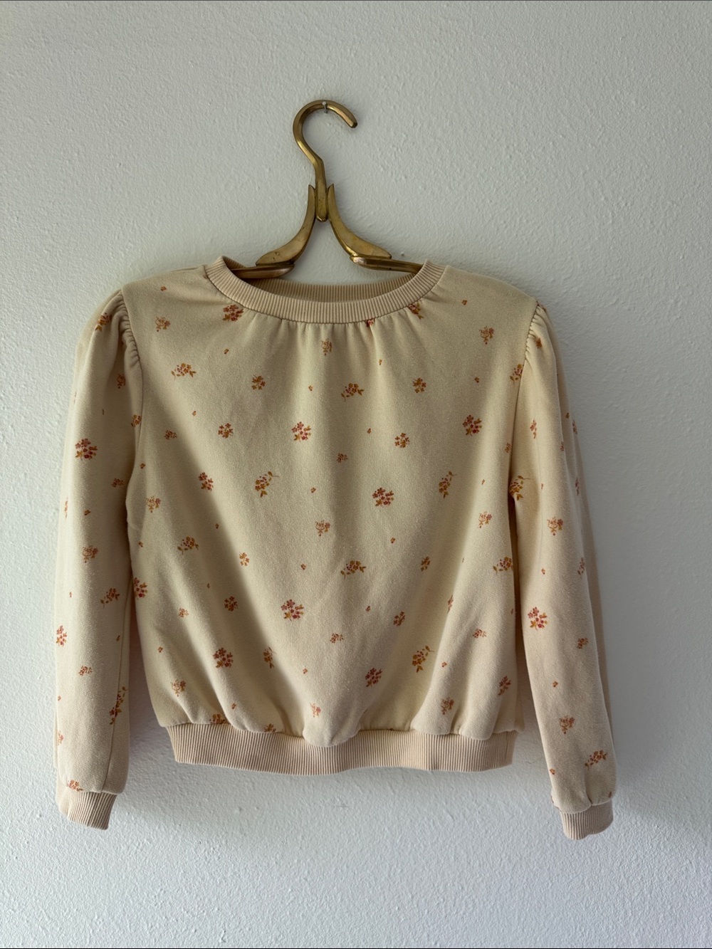 Emile et Ida Cream Sweatshirt with Small Rust Floral Print